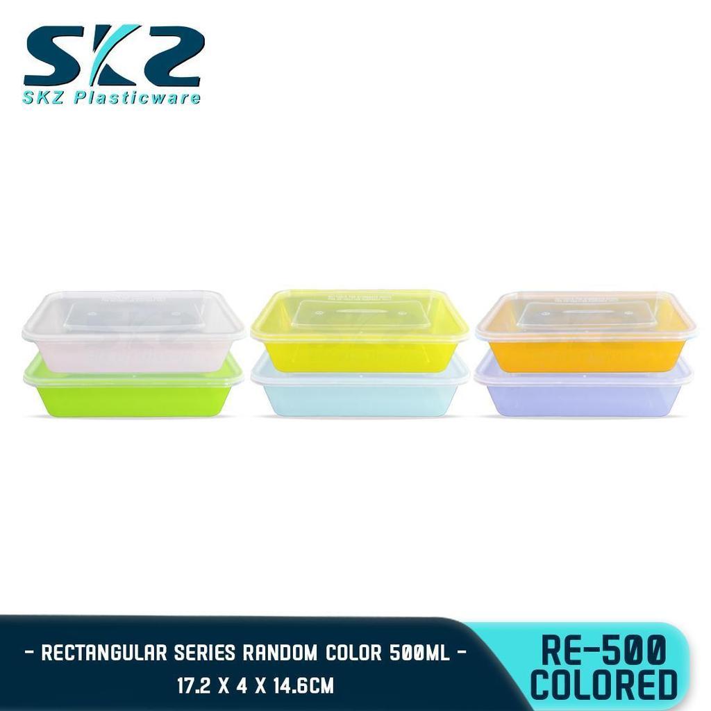 SKZ COLORED RECTANGULAR SERIES RE500 ENVIRONMENTAL FRIENDLY FOOD STORAGE MICROWAVABLE
