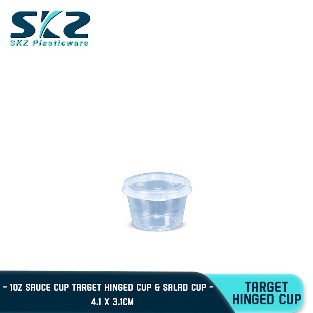 SKZ TARGET  CLEAR HINGED CUP 1oz CONTAINER SERIES ENVIRONMENTAL FRIENDLY SAUCER CUP