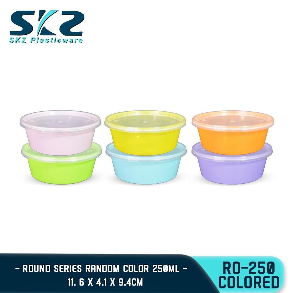 SKZ COLORED CONTAINER ROUND SERIES R0250 250ml ENVIRONMENTAL FRIENDLY FOOD STORAGE MICROWAVABLE