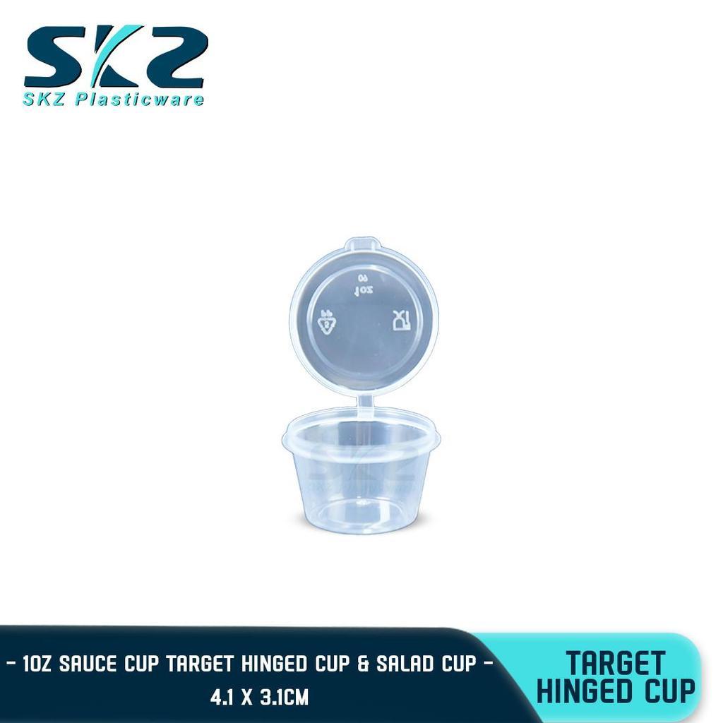 SKZ TARGET  CLEAR HINGED CUP 1oz CONTAINER SERIES ENVIRONMENTAL FRIENDLY SAUCER CUP