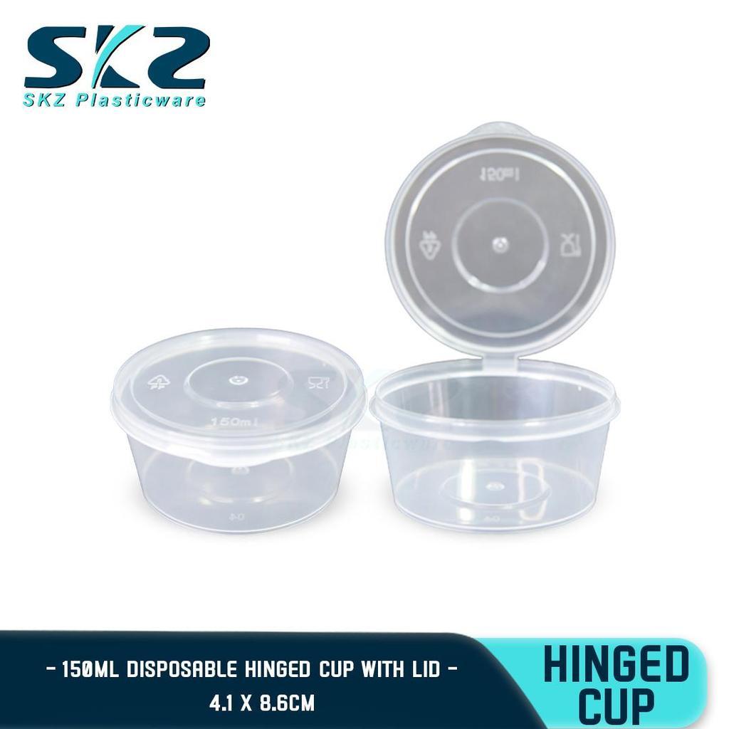 SKZ CLEAR HINGED CUP (150ml) CONTAINER SERIES  ENVIRONMENTAL FRIENDLY SAUCER CUP