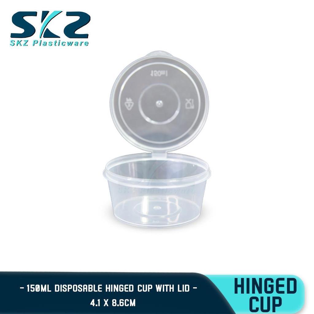 SKZ CLEAR HINGED CUP (150ml) CONTAINER SERIES  ENVIRONMENTAL FRIENDLY SAUCER CUP