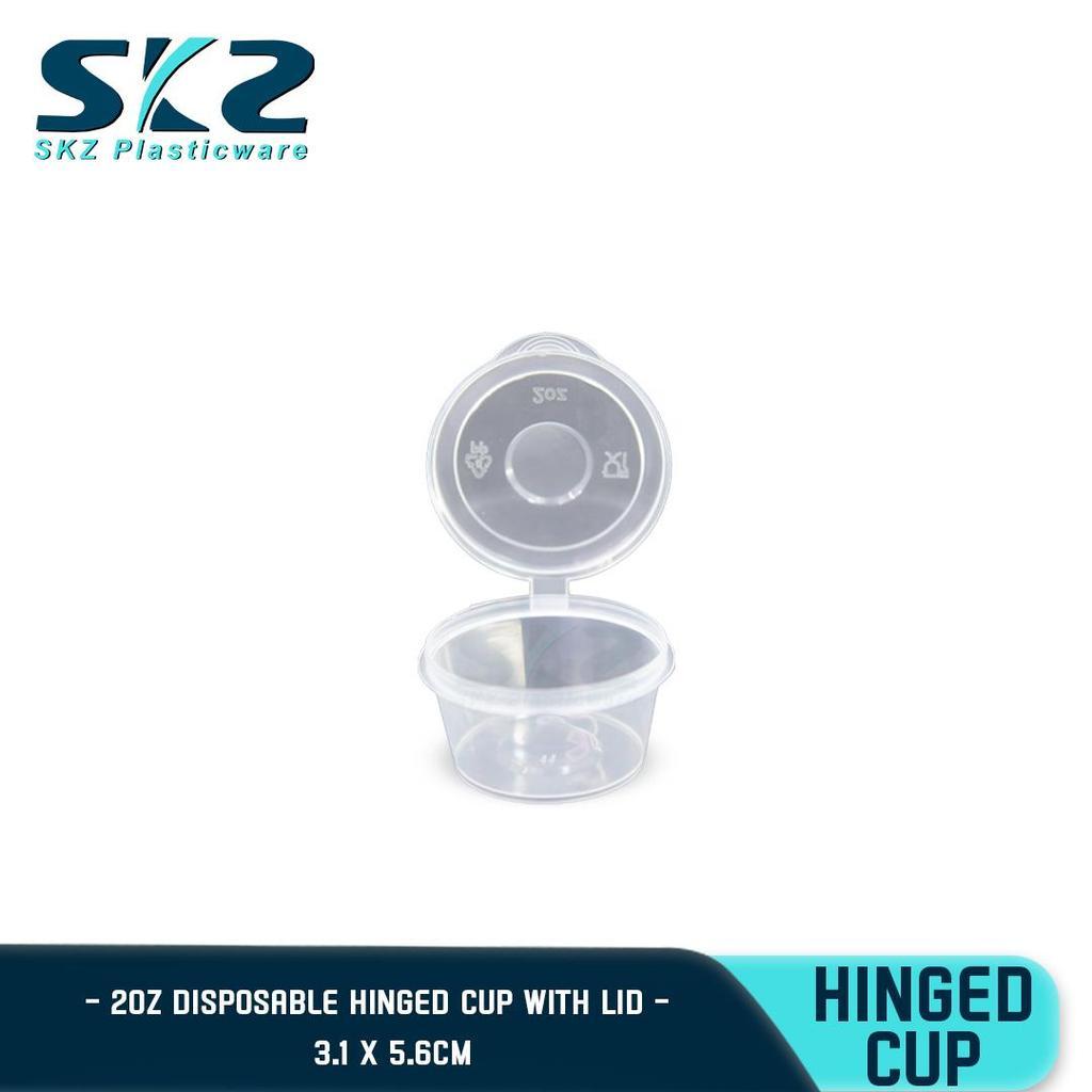 SKZ CLEAR HINGED CUP (2oz) CONTAINER SERIES  ENVIRONMENTAL FRIENDLY SAUCER CUP