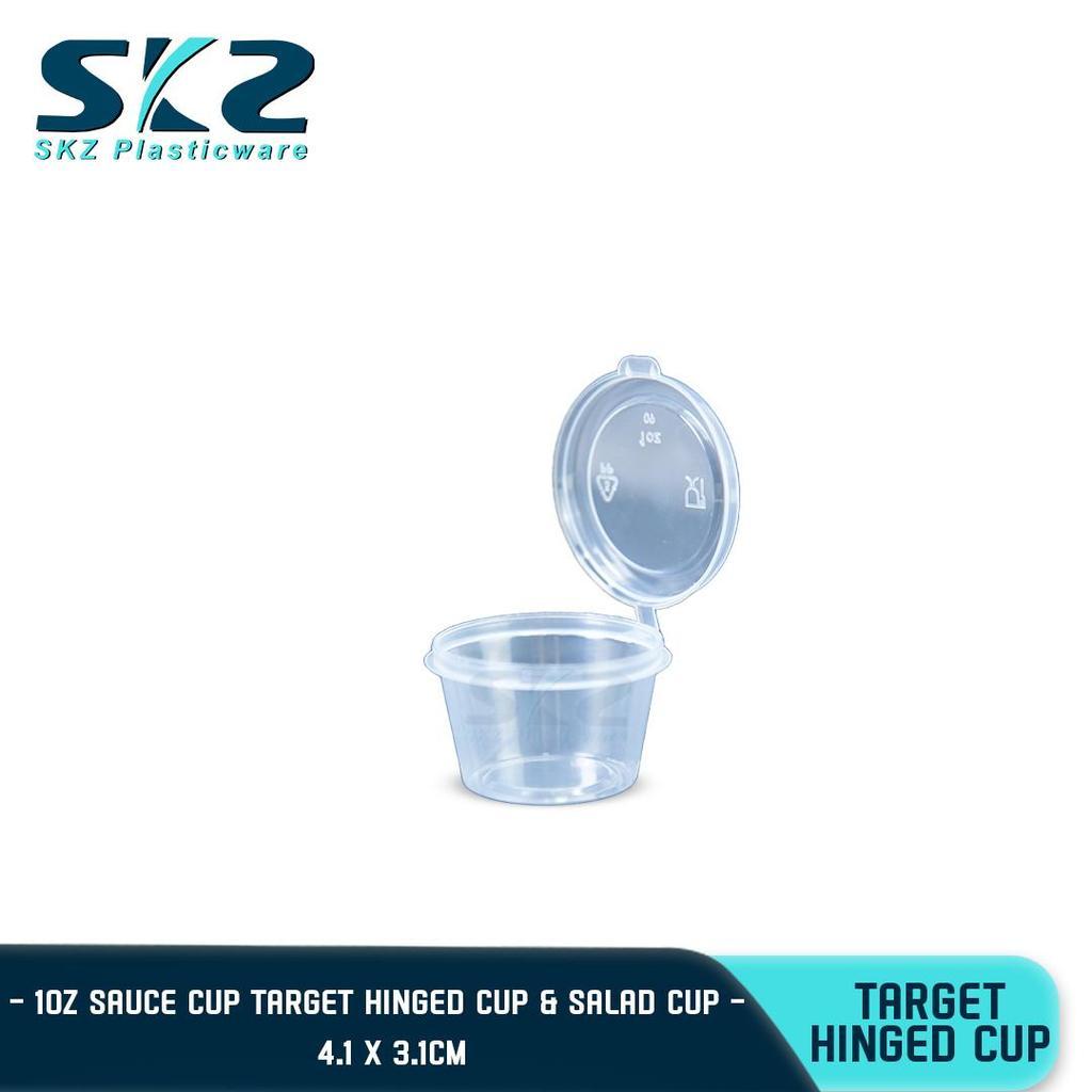 SKZ TARGET  CLEAR HINGED CUP 1oz CONTAINER SERIES ENVIRONMENTAL FRIENDLY SAUCER CUP
