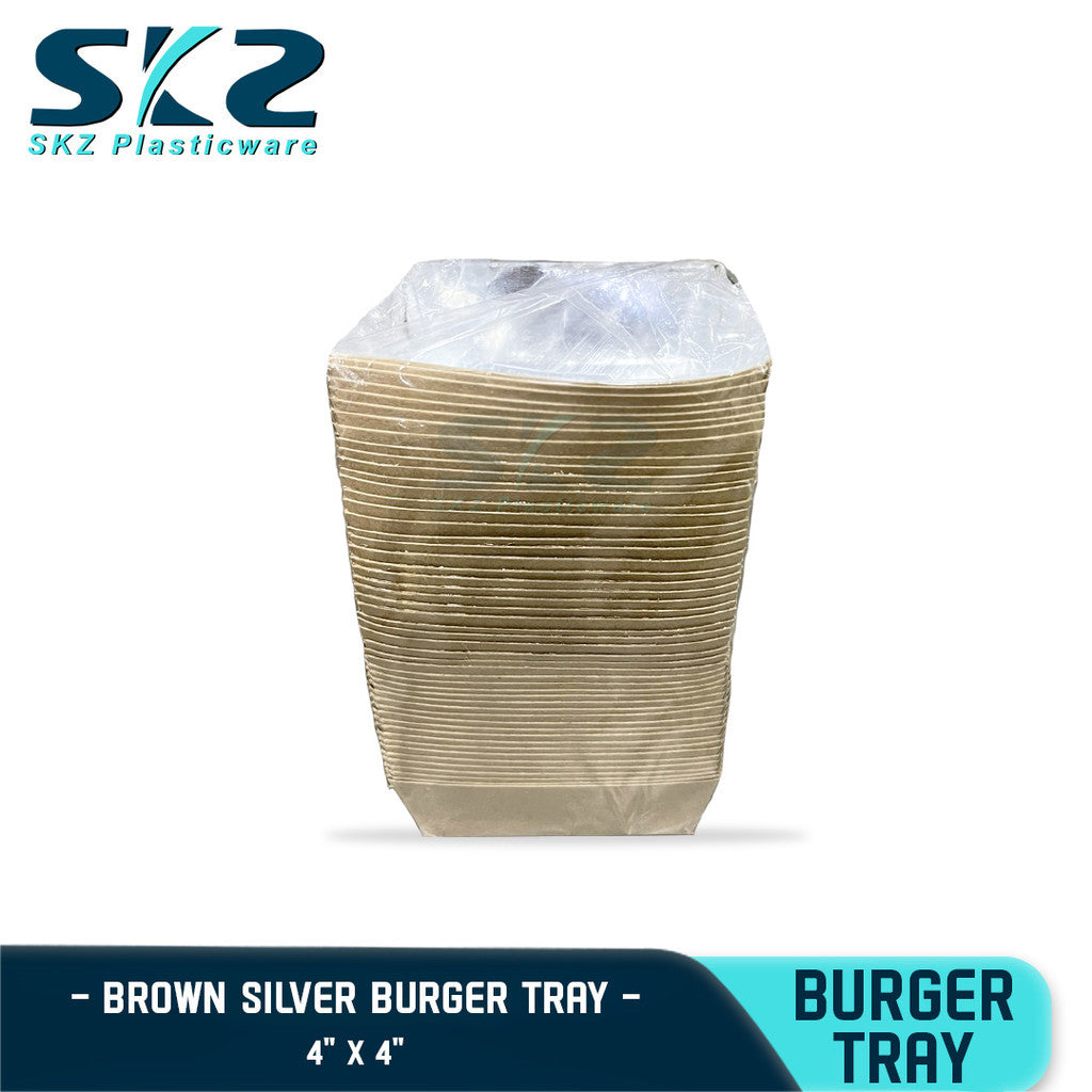 SKZ Burger Tray Brown/Silver No Lid