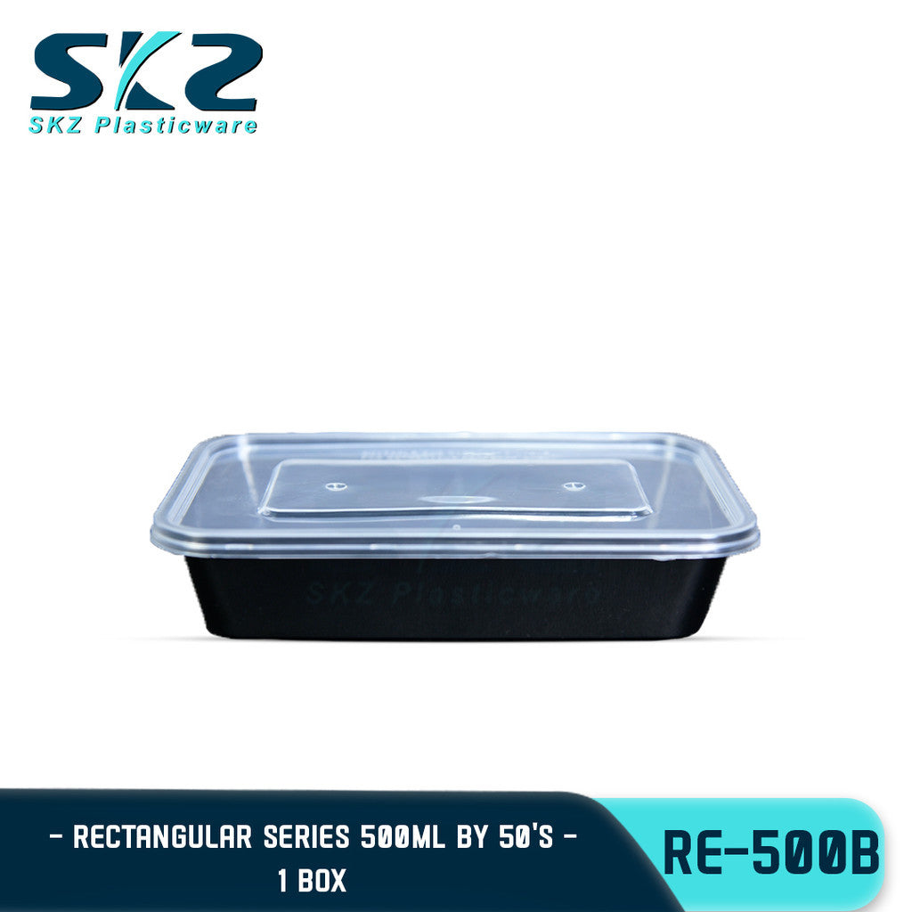 SKZ CLEAR AND BLACK CONTAINER RECTANGULAR SERIES RE500-B 1BOX