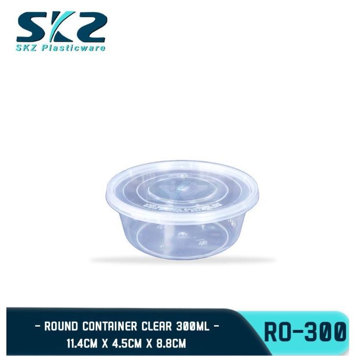 SKZ CLEAR CONTAINER ROUND SERIES R0300 300ml ENVIRONMENTAL FRIENDLY FOOD STORAGE MICROWAVABLE