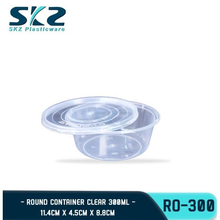 SKZ CLEAR CONTAINER ROUND SERIES R0300 300ml ENVIRONMENTAL FRIENDLY FOOD STORAGE MICROWAVABLE