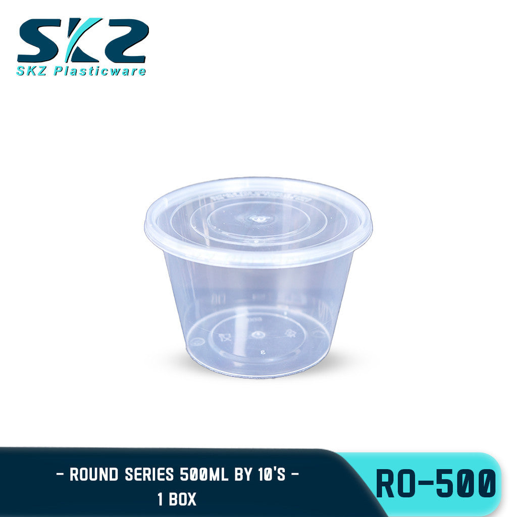 SKZ CLEAR CONTAINER ROUND SERIES R0500 500ml ENVIRONMENTAL FRIENDLY FOOD STORAGE MICROWAVABLE