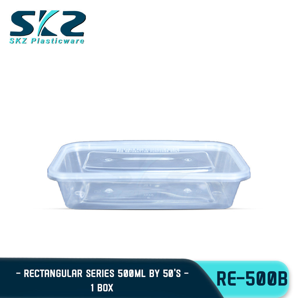 SKZ CLEAR AND BLACK CONTAINER RECTANGULAR SERIES RE500-B 1BOX
