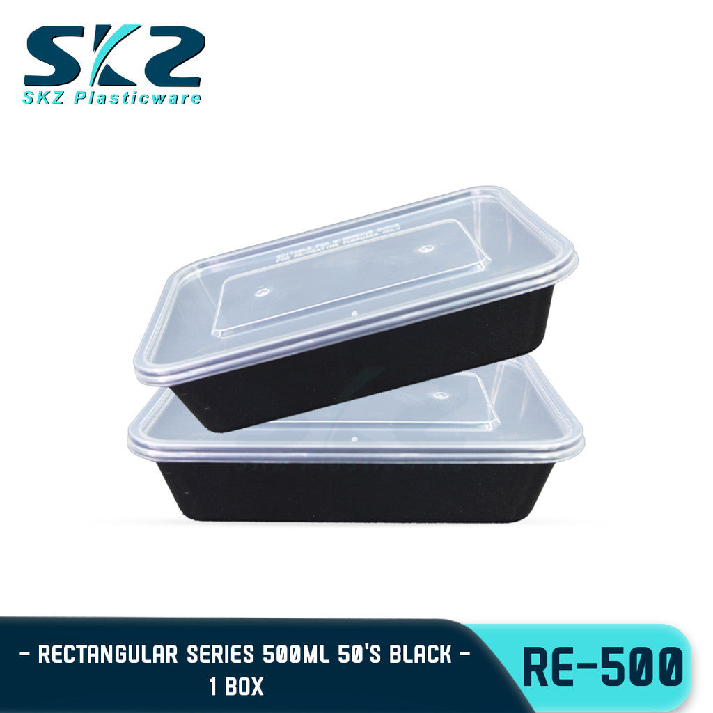SKZ Black Container Rectangular Series Re500 500ml 1 BOX