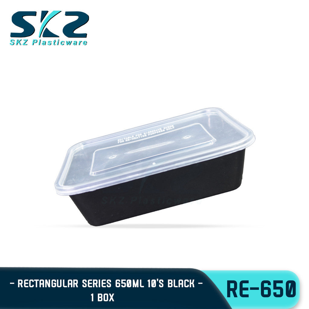 SKZ Black Container Rectangular Series Re650 650ml 1 BOX