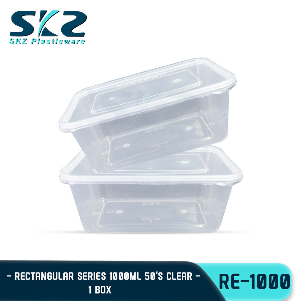 SKZ  Re1000 Clear Container Rectangular Series 1000ml 1 BOX