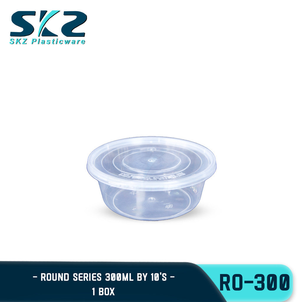 SKZ RO-300 1 BOX CLEAR ROUND SERIE 300ML  ENVIRONMENTAL FRIENDLY FOOD STORAGE MICROWAVABLE