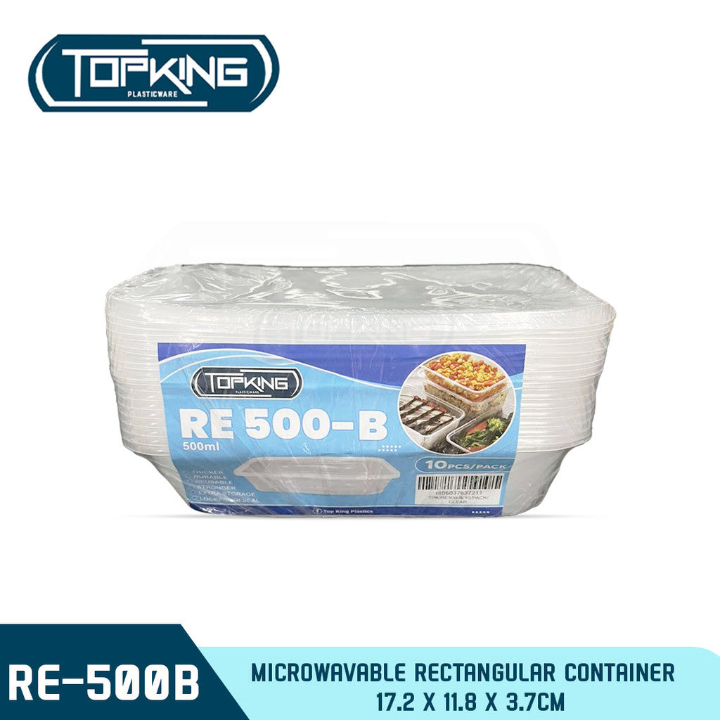 TPK CLEAR CONTAINER RECTANGULAR SERIES RE500-B ENVIRONMENTAL FRIENDLY FOOD STORAGE MICROWAVABLE