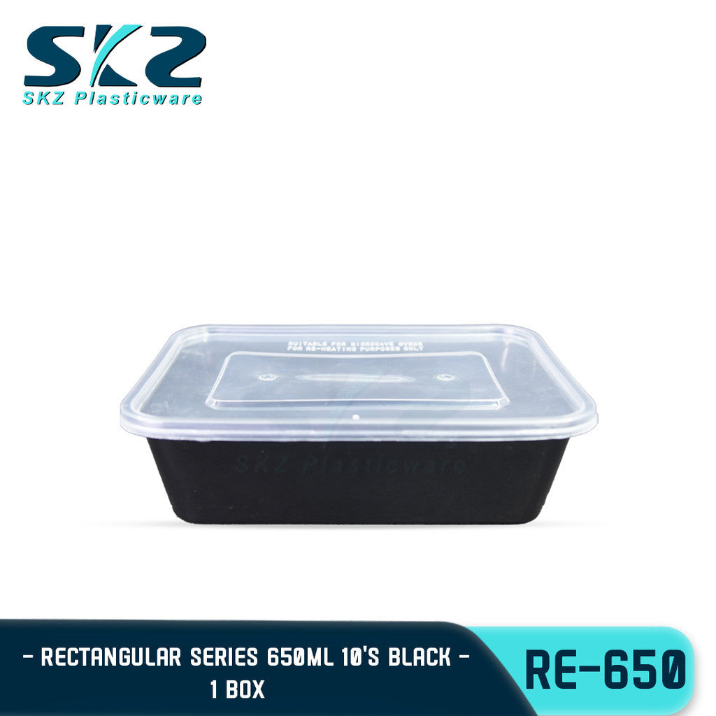 SKZ Black Container Rectangular Series Re650 650ml 1 BOX