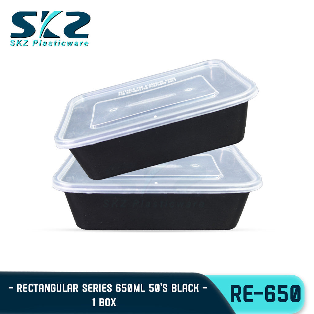SKZ Black Container Rectangular Series Re650 650ml 1 BOX