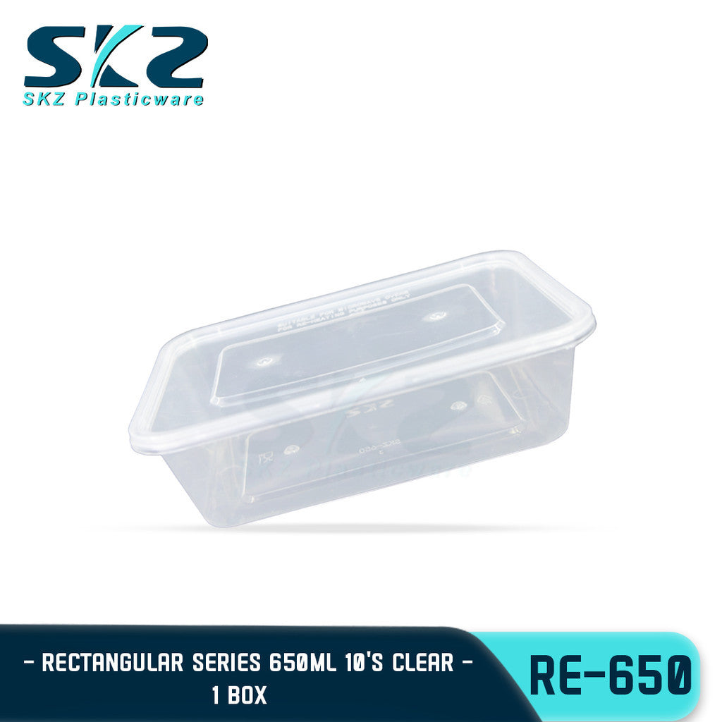 SKZ Clear Container Rectangular Series Re650 650ml 1 BOX