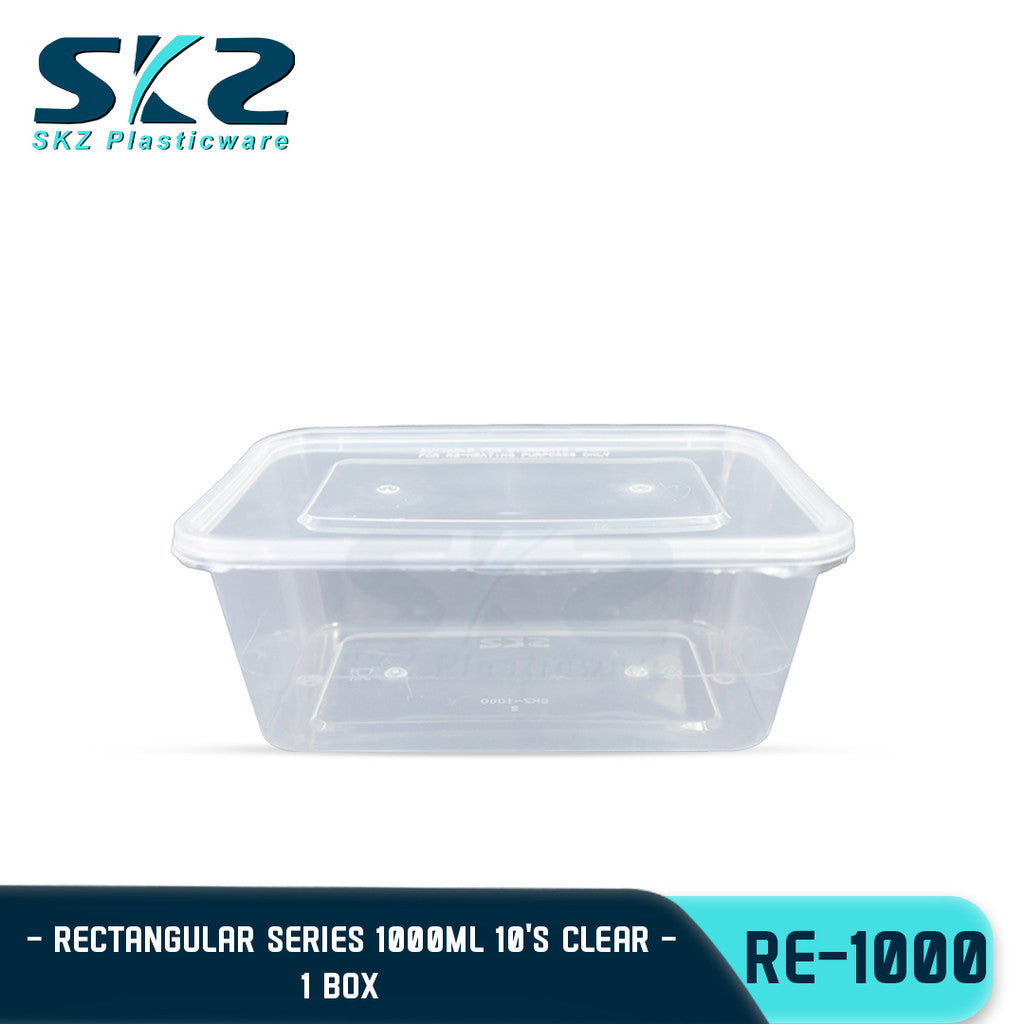 SKZ  Re1000 Clear Container Rectangular Series 1000ml 1 BOX