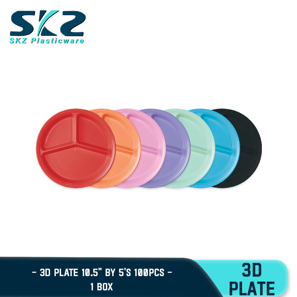 SKZ 3D 10.5" Round Melaware Plate Biodegradable & enviromental friendly 1BOX