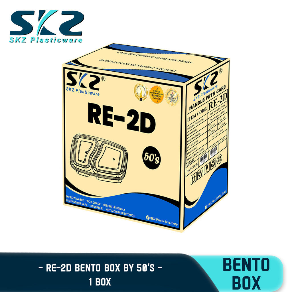 SKZ BENTO BOX RE 2 DIVISION  1BOX [RE 2D] ENVIRONMENTAL FRIENDLY FOOD STORAGE MICROWAVABLE