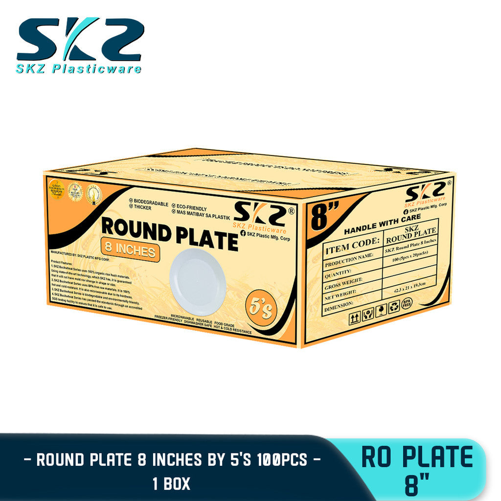 SKZ Melaware round plate 8"/9"/10"11"  1BOX