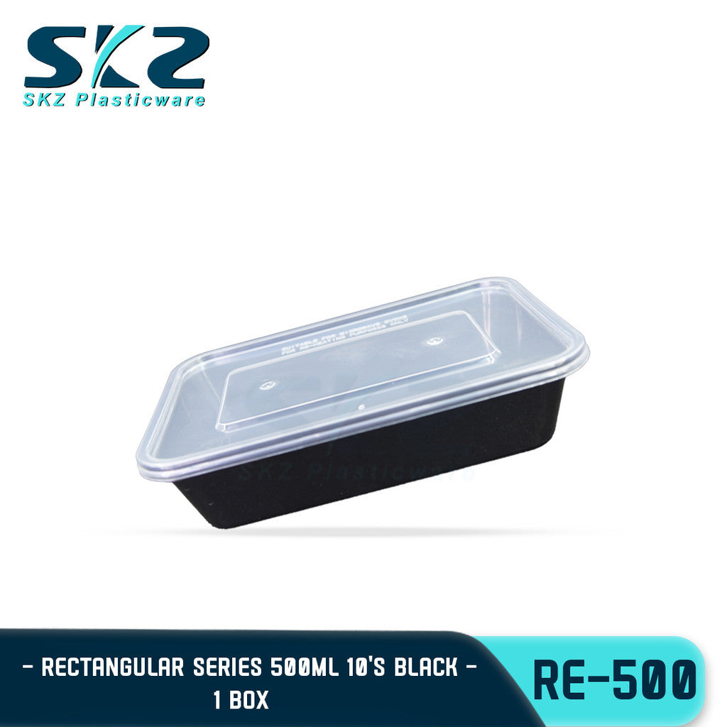SKZ Black Container Rectangular Series Re500 500ml 1 BOX