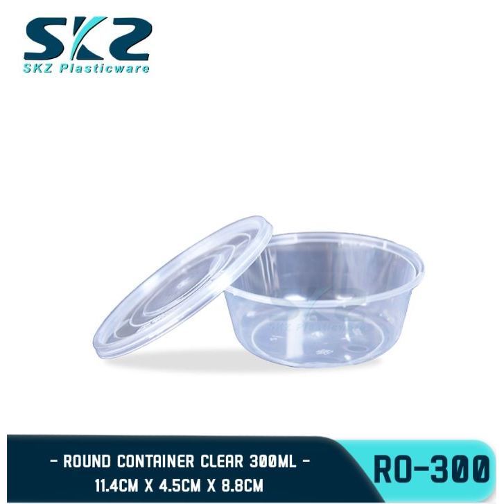 SKZ CLEAR CONTAINER ROUND SERIES R0300 300ml ENVIRONMENTAL FRIENDLY FOOD STORAGE MICROWAVABLE
