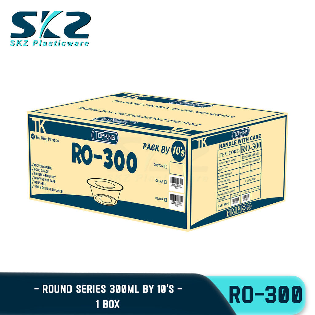 SKZ RO-300 1 BOX CLEAR ROUND SERIE 300ML  ENVIRONMENTAL FRIENDLY FOOD STORAGE MICROWAVABLE