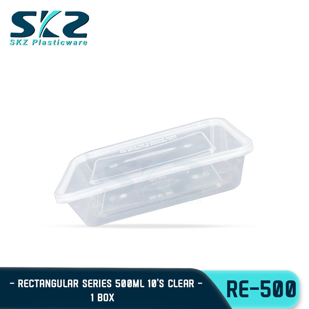 SKZ Clear Container Rectangular Series Re500 500ml 1 BOX