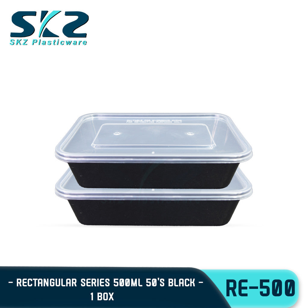 SKZ Black Container Rectangular Series Re500 500ml 1 BOX