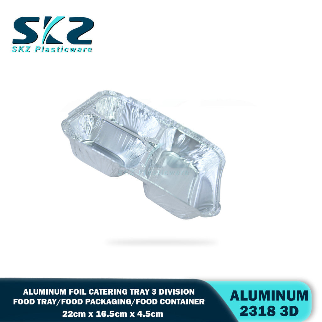 SKZ YT2318 3-Division Aluminum foil tray and lid